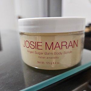 JOSIE MARAN ARGAN SUGAR BALM BODY SCRUB - ITALIAN AMARETTO - SEALED/NEW - 4.4 OZ